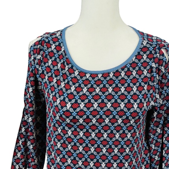 Max Studios Small Dress  Red White Blue Patriotic Print Stretch shoulder… - Picture 2 of 7